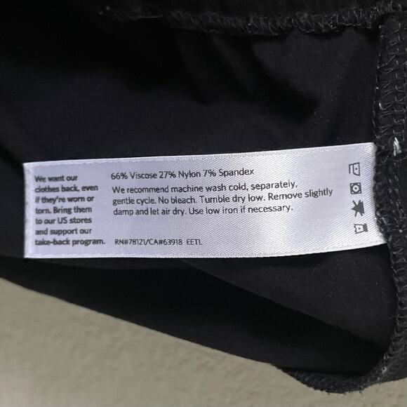 Eileen Fisher Pants Womens Large Black Washable Stretch Crepe High Rise Ankle - Picture 10 of 11